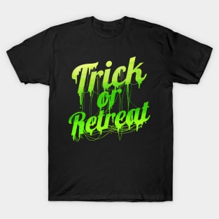 Green Spiderweb Letter Trick Or Retreat Halloween T-Shirt